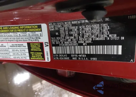 2010 Toyota Venza Base V6 из США, поврежденный, VIN 4T3ZK3BB3AU020855